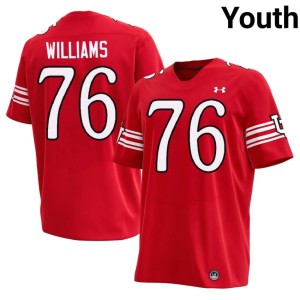 #76 Red University Youth The Utes College Football Zereoue Williams Jersey 410344-104