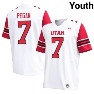 #7 College Football Braden Pegan Utes Youth White NCAA Jersey 687245-500