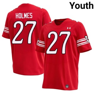 #27 University of Utah Brandon Holmes Red Youth Official College Football Jerseys 838086-200