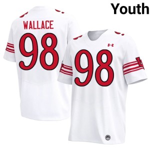 #98 Official College Football Jamal Wallace White Youth Utah Utes Jersey 853908-170