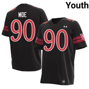 #90 Utah U Black Jireh Moe College Football Replica Youth Jerseys 984173-258