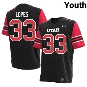 #33 Alumni Utah Athletics Kana'i Lopes College Football Black Youth Jerseys 706564-388