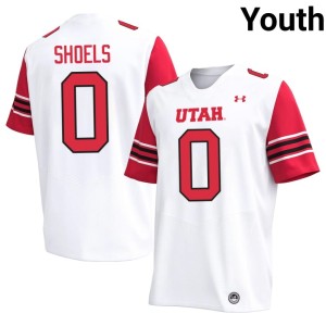 #0 White The Utes Replica Youth Kyri Shoels College Football Jersey 332899-270
