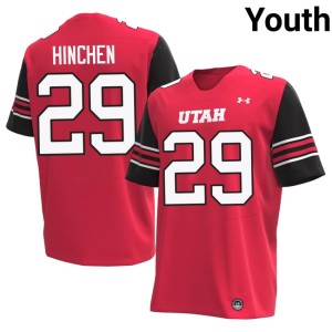 #29 Red College Football Youth Major Hinchen Player Utah Athletics Jersey 337685-388