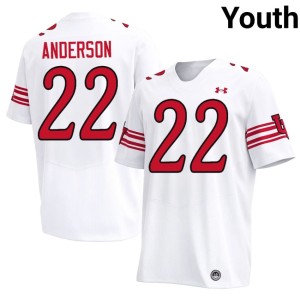 #22 Stitched Youth White Mike Anderson College Football The U Jersey 637499-532