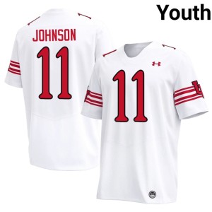 #11 Utah U College Football Youth White University Ricky Johnson Jerseys 984576-143