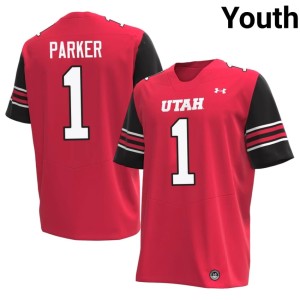 #1 College Football Utah U Alumni Red Wayshawn Parker Youth Jersey 433181-912